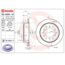 Load image into Gallery viewer, Brembo Rear Rotor Disc 09.A334.11 for Toyota Fj Cruiser, Land Cruiser