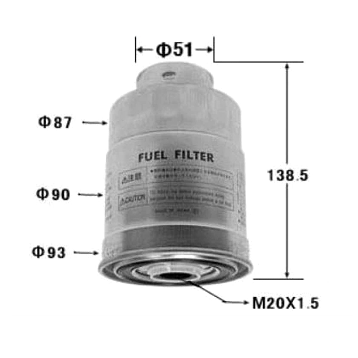 VIC Fuel Filter FC-321 for Mitsubishi L200/L.300, Adventure, Strada, Pajero, Montero Sports 2.8, Spacegear, Isuzu Crosswind