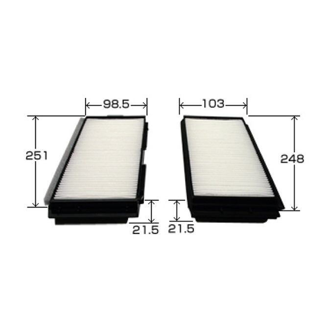 VIC Cabin Filter AC-406E 2pcs. per set for Mazda 3