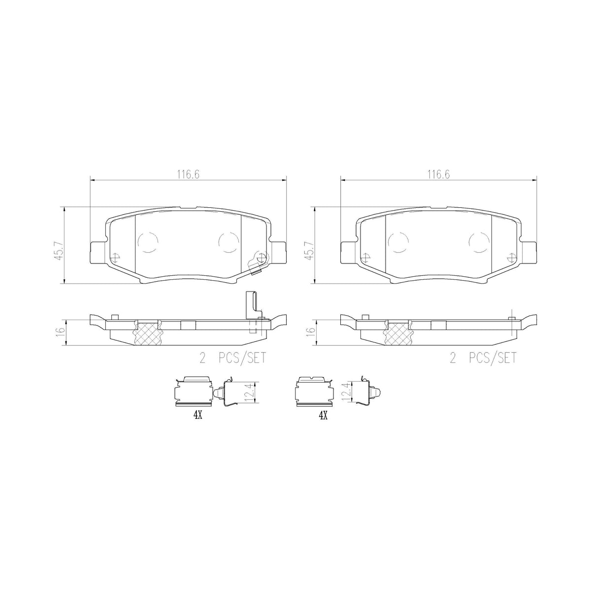 Brembo Rear Ceramic Brake Pad P18024N for Jeep Wrangler JK 2007-2018