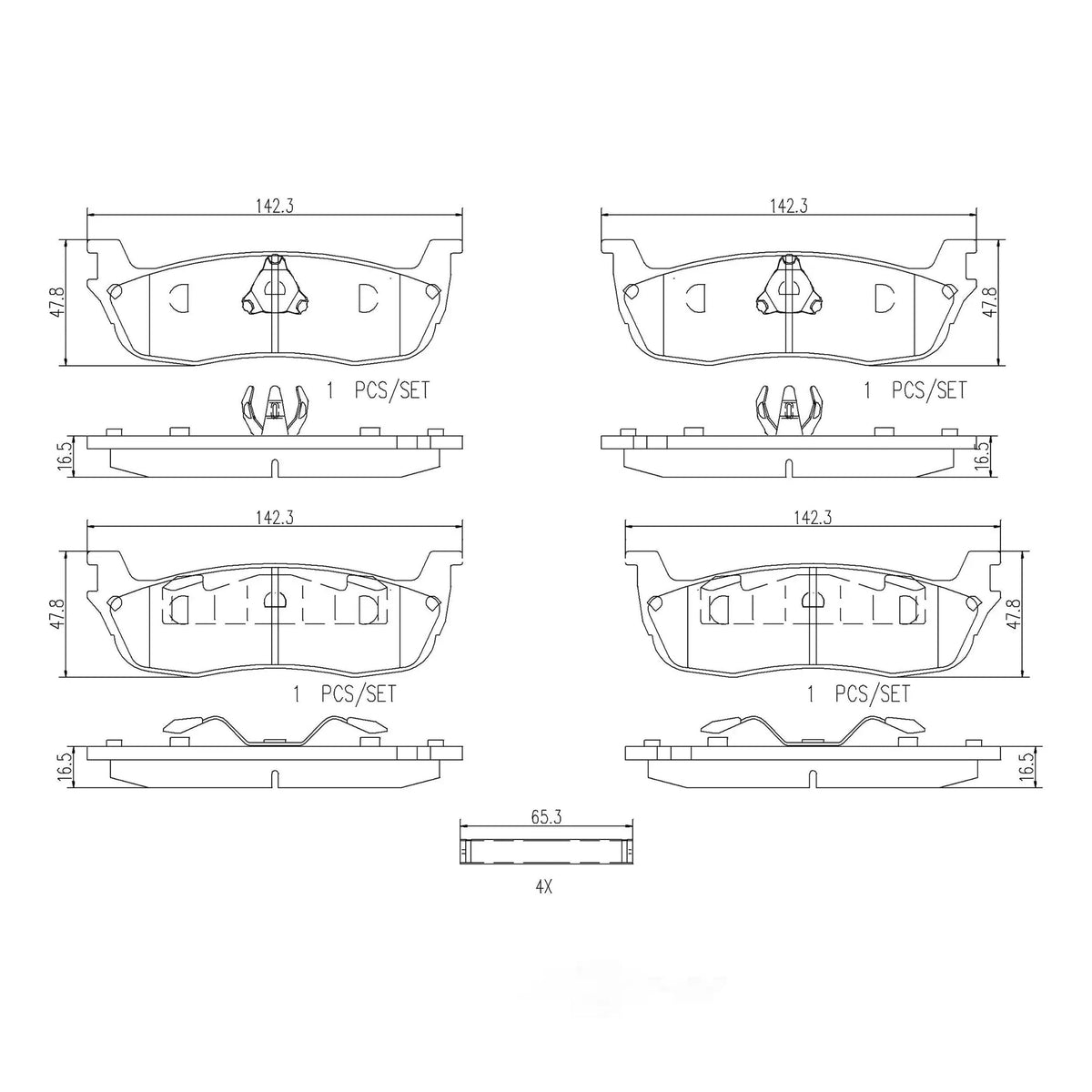 Brembo Rear Ceramic Brake Pad P24083N for Ford F150 1997-2008