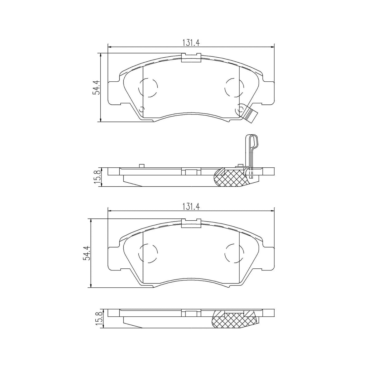 Brembo Front Ceramic Brake Pad P28024N for Honda Civic EK, Jazz GD, Brio