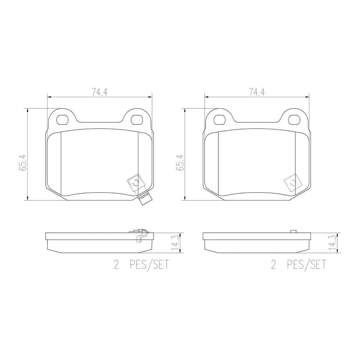 Brembo Rear Ceramic Brake Pad P56048N for Mitsubishi Lancer Evo, Nissan 350z, Subaru Impreza WRX STI
