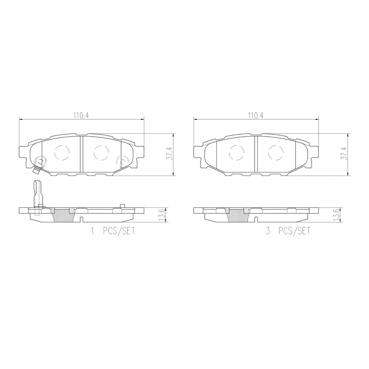 Brembo Rear Ceramic Brake Pad P78020N for Subaru Forester SJ, Legacy, Levorg, WRX