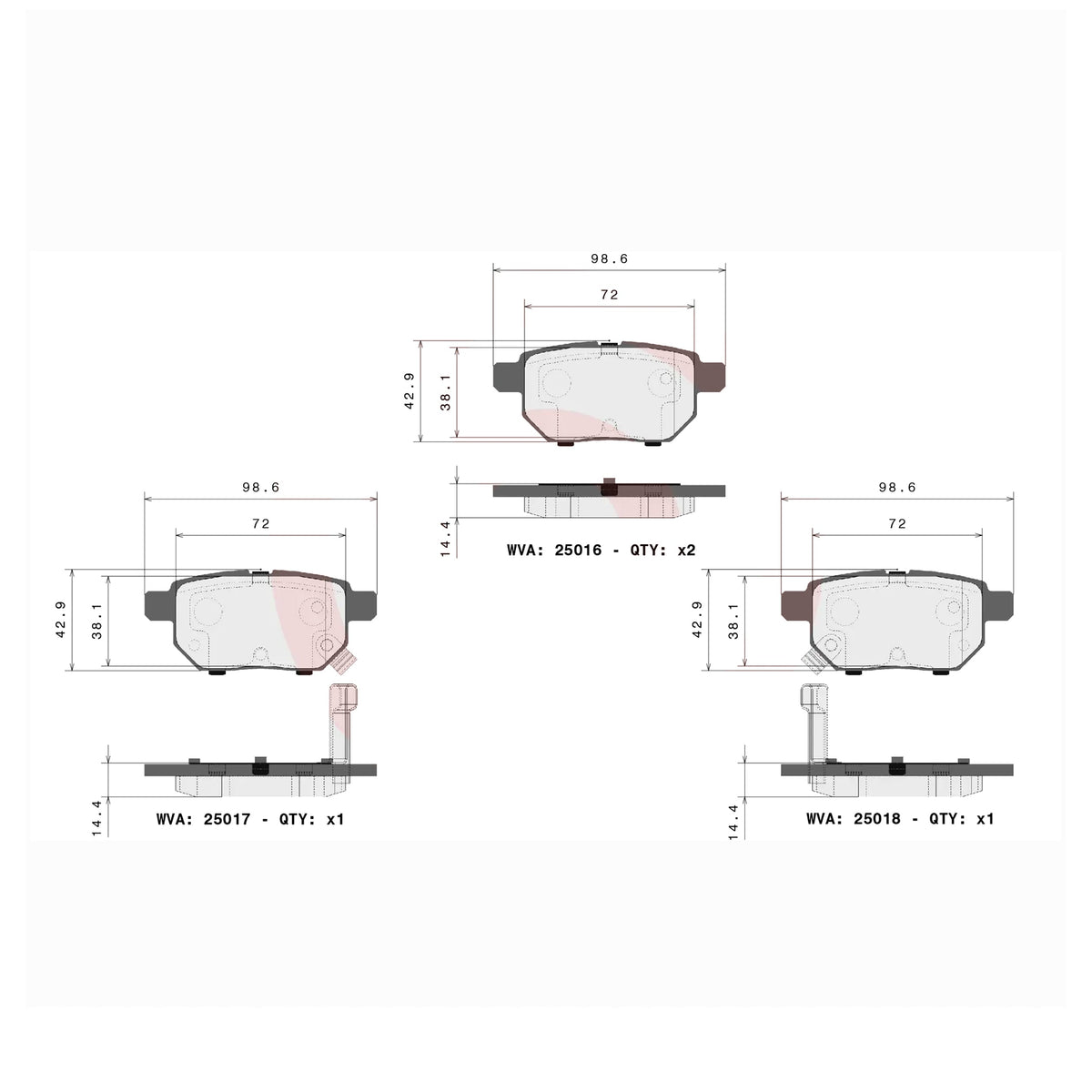 Brembo Rear Ceramic Brake Pad P83133N for Toyota Vios 1.5