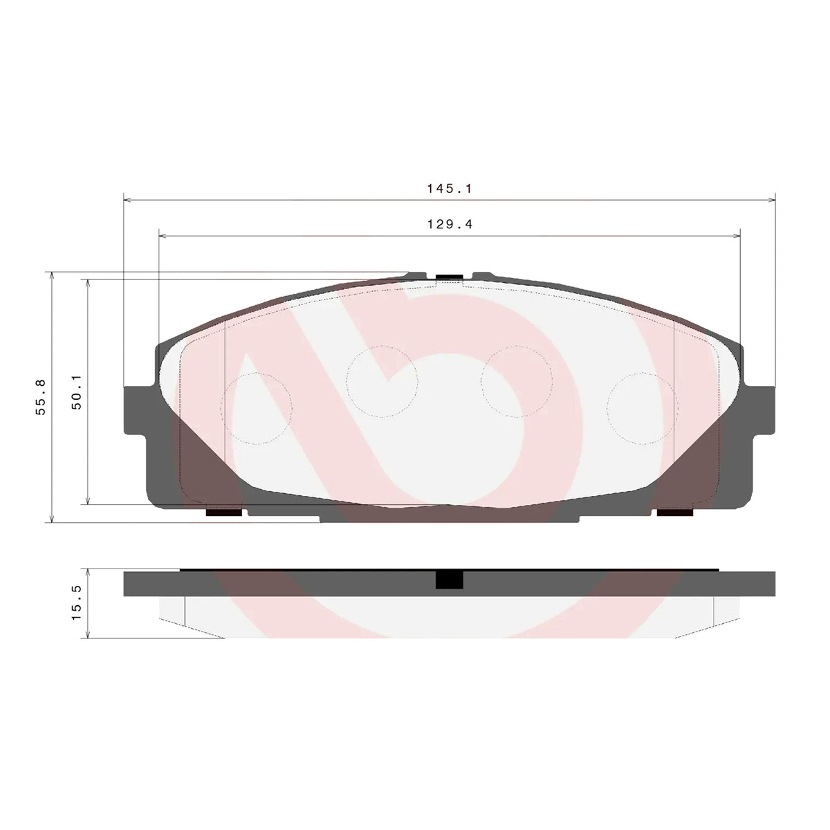 Brembo Front Ceramic Brake Pad P83139N for Toyota Hiace, Grandia, Super Grandia H200 2004-2019