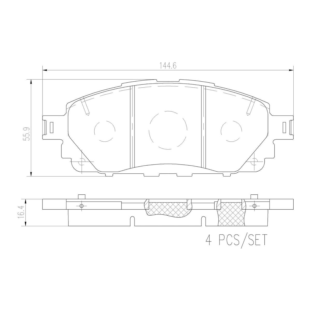 Brembo Front Brake Pad P83170N for Toyota Innova 2016-Up, Hilux Current Gen 5 Speed