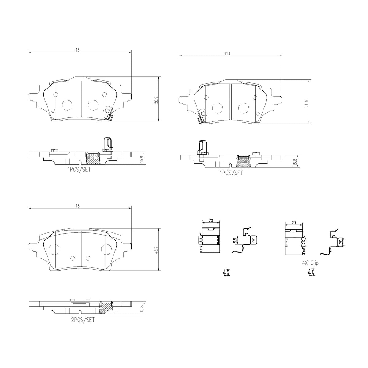 Brembo Rear Ceramic Brake Pad P83178N for Toyota Corolla Altis, Altis Hybrid E210 2018-Up