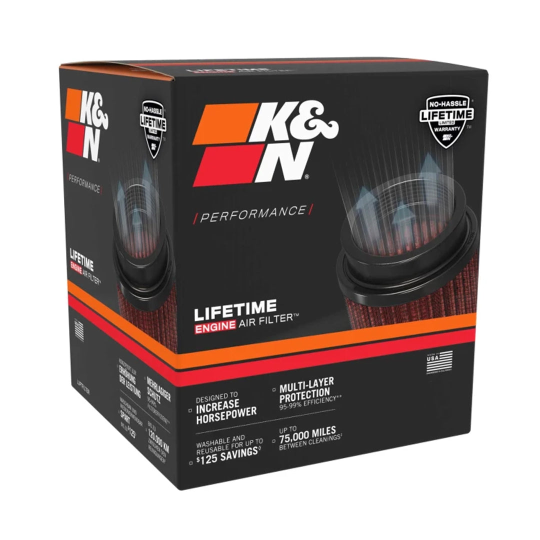 K&N Universal Clamp-On Air Filter RU-1005 4.5" Inlet, 4.5" Height
