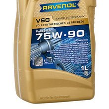 Load image into Gallery viewer, Ravenol Fully Synthetic Manual Transmission Gear Oil GL-4, GL-5 VSG SAE 75W90 1 Liter
