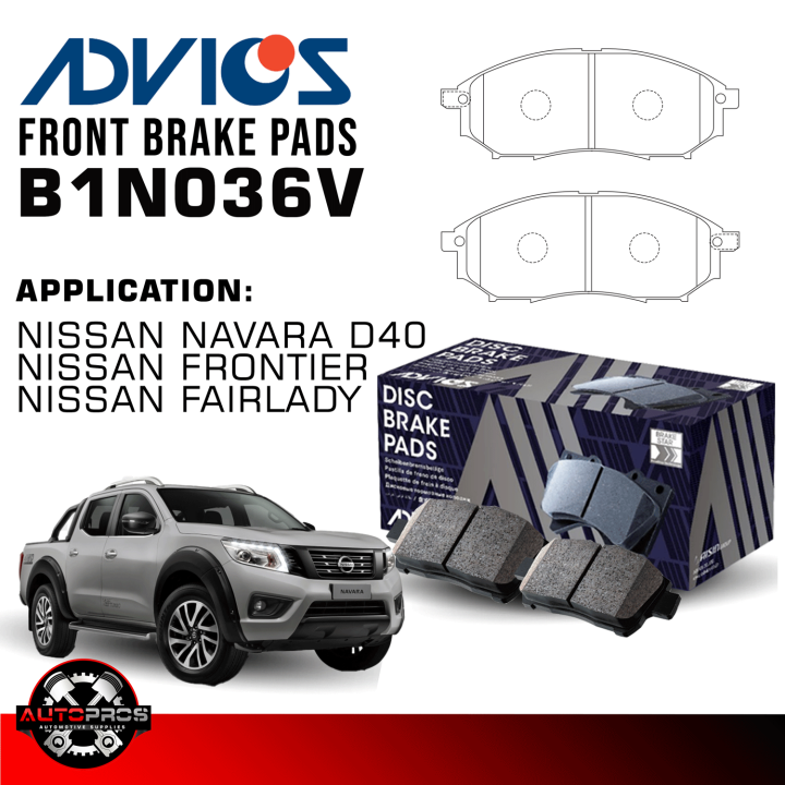 Advics Front Brake Pad Y-Series for Nissan Frontier Navara 2007 - 2013