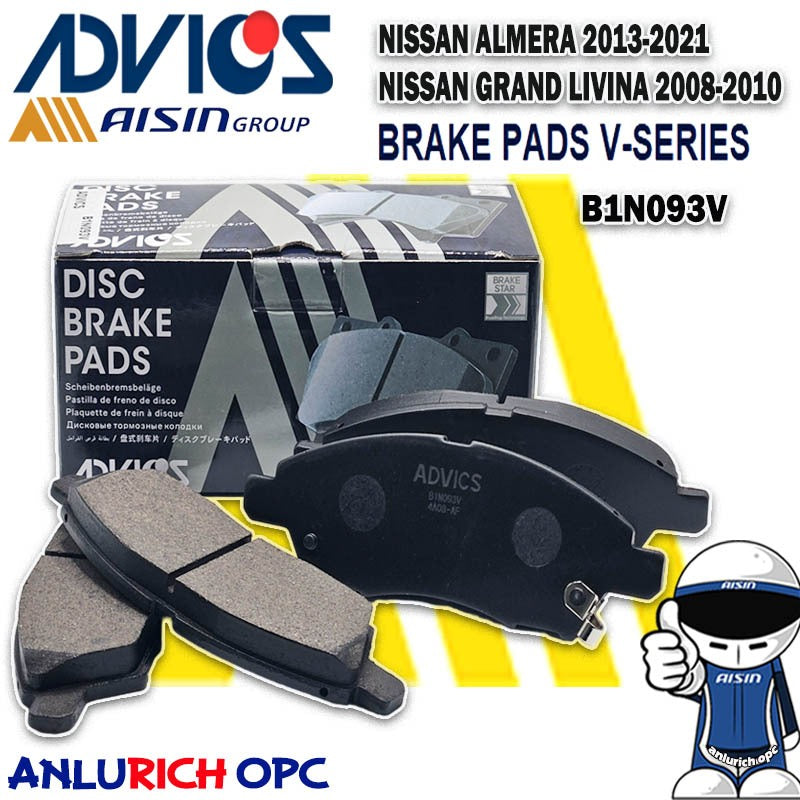 Advics Front Brake Pad T-Series for Nissan Grand Livina, Almera 2008 - 2010