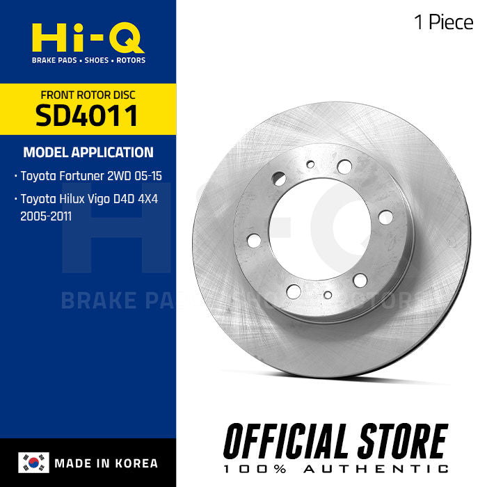 Hi-Q Front Rotor Disc for Toyota Fortuner 2WD, Hilux Vigo D4D 4x4 (SD4011)