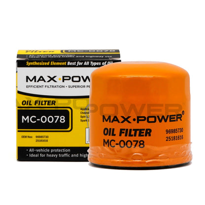 Max Power Oil Filter MC-0078 for Chevrolet Spin 2015, Spark 2009-2015, MG ZS 2022-Up