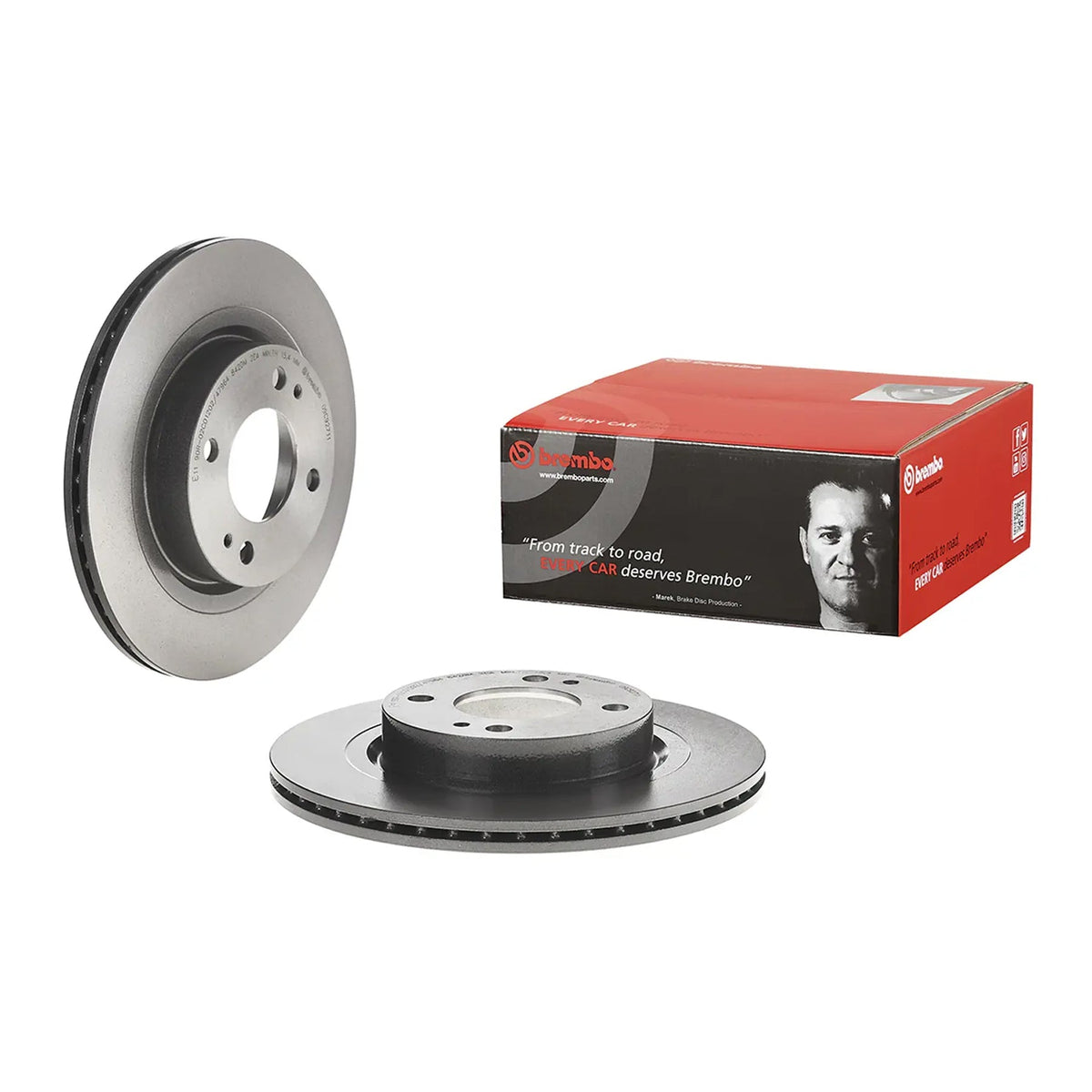 Brembo Front Rotor Disc 09.C927.11 for Mitsubishi Mirage 2012-Up