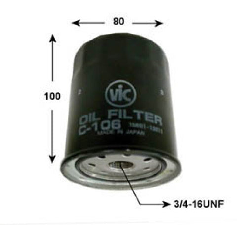 VIC Oil Filter C-106 for Toyota Tamaraw GL Gas, Lite Ace 5K