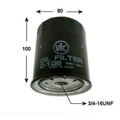 VIC Oil Filter C-106 for Toyota Tamaraw GL Gas, Lite Ace 5K