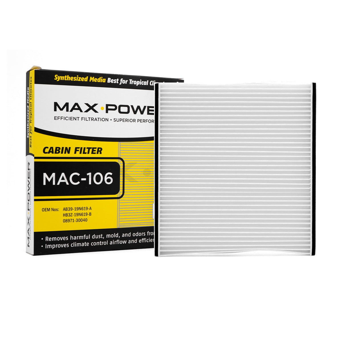 Max Power Cabin Filter MAC-106 for Toyota Crown 1999-2004, Ford Ranger 2012-, Mazda BT-50 2012-