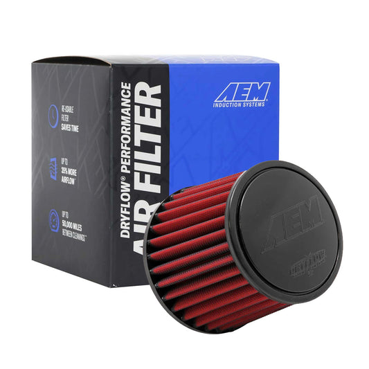 AEM Universal Air Filter Cone Type Washable 21-205DK 4" Inlet, 5.25" Height