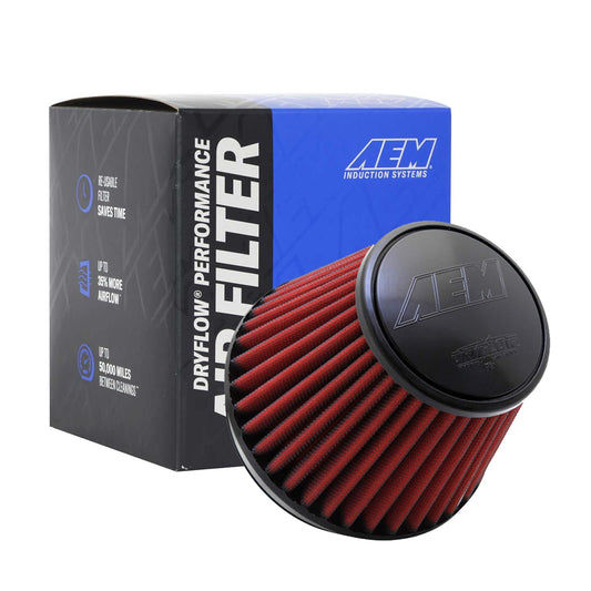 AEM Universal Air Filter Cone Type Washable 21-210EDK 6" Inlet, 6" Height
