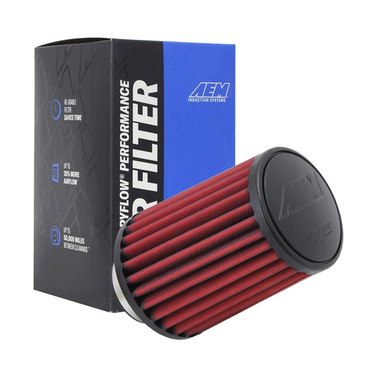AEM Universal Air Filter Cone Type Washable 21-2157DK 2.75" Inlet, 7.5" Height