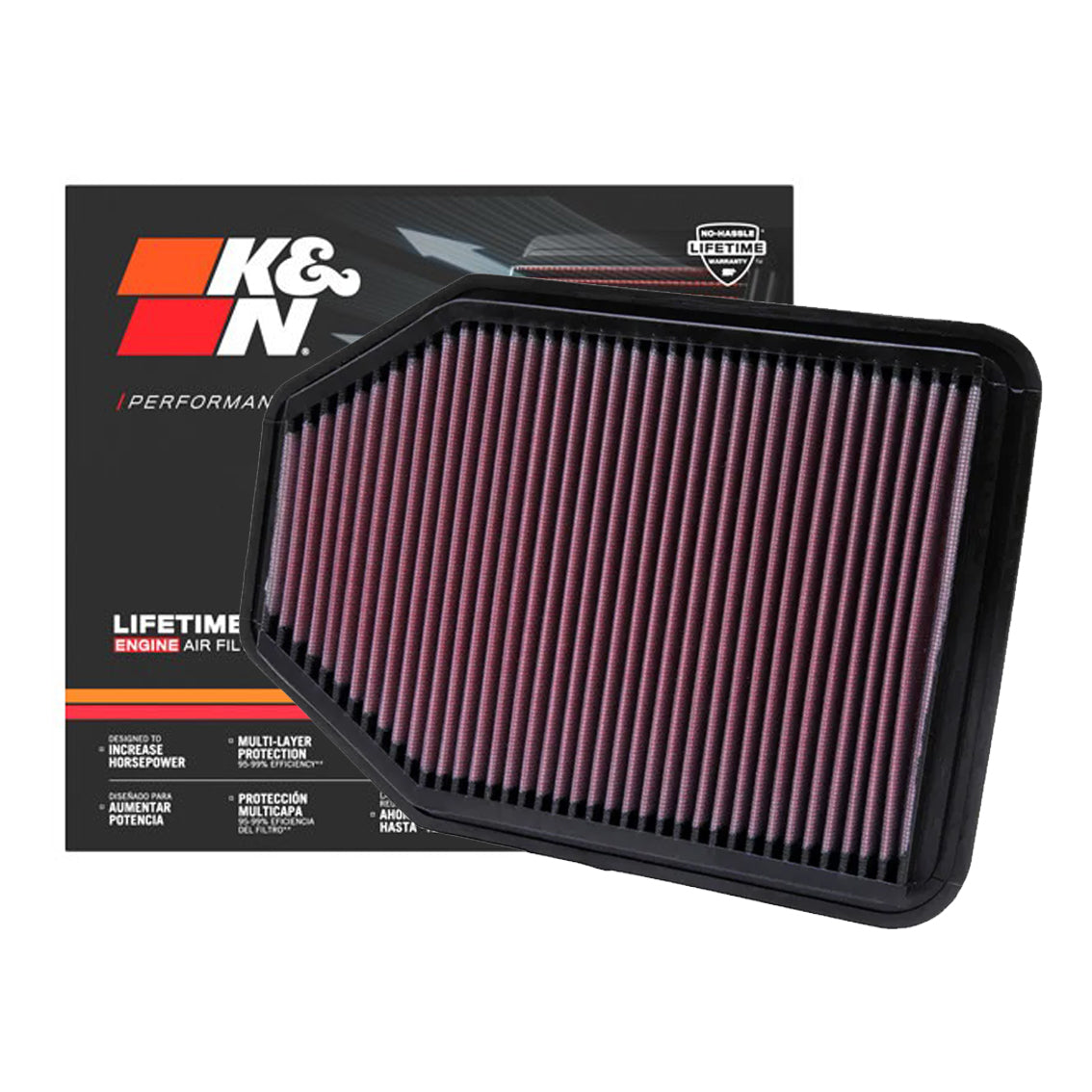 K&N Engine Air Filter Washable 33-2364 for Jeep Wrangler 2003-2018
