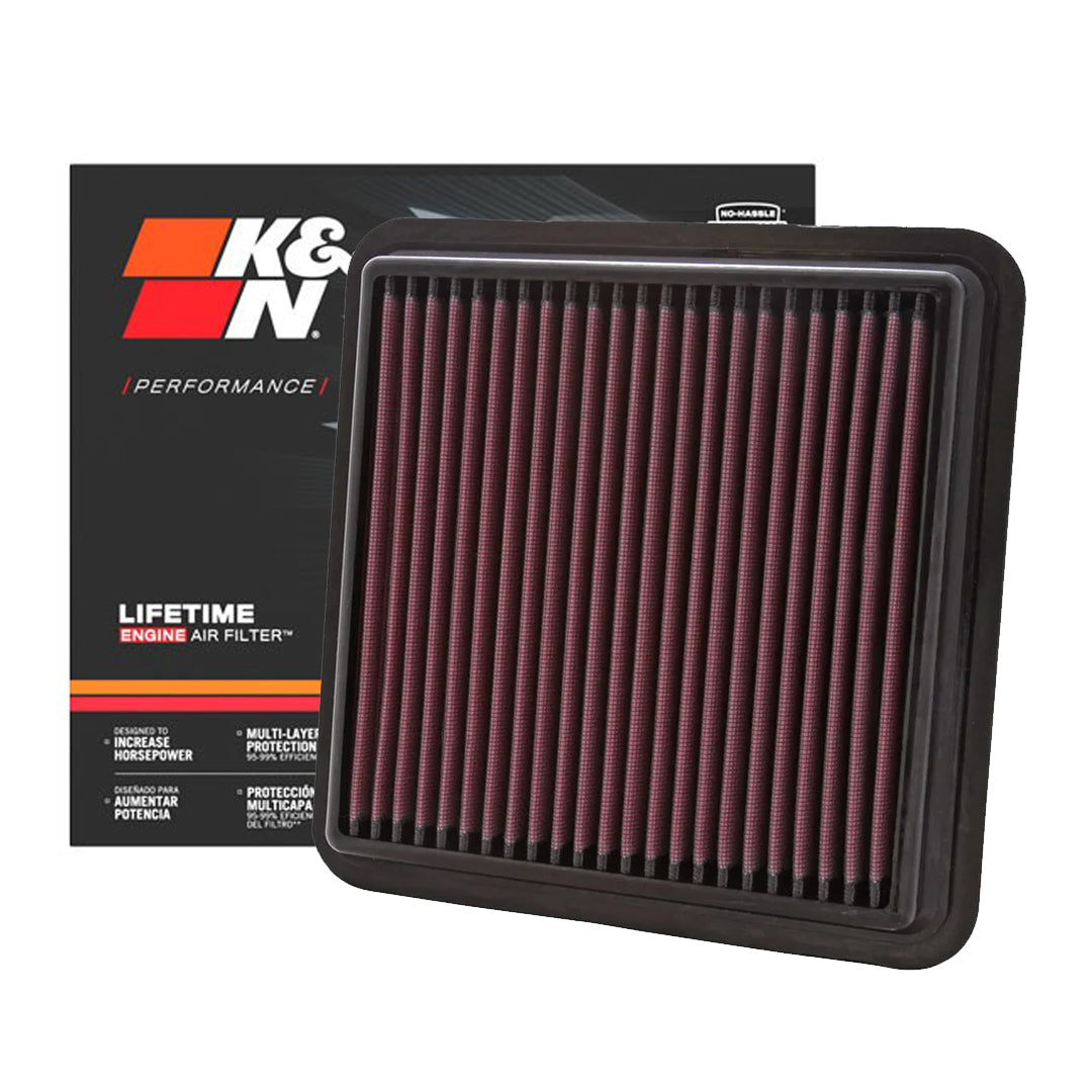 K&N Engine Air Filter Washable 33-2951 for Mitsubishi Montero 4D56, 4M41, Strada, Triton 2005-2017, Challenger 2009-2013