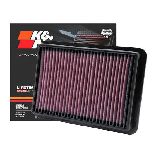 K&N Engine Air Filter Washable 33-2980 for Hyundai Starex 2008-2018, Nissan Navara D40 2005-2015