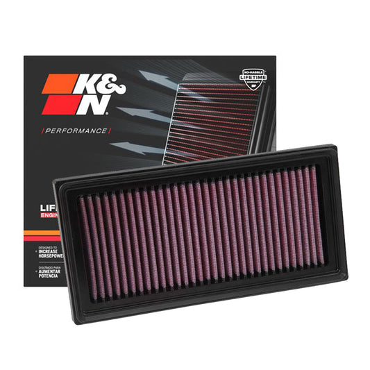 K&N Engine Air Filter Washable 33-3016 for Toyota Vios 2013-Up, Rush 2017-Up, Avanza 2015-2022, Yaris G 2015, Mitsubishi Mirage G4 2012-Up, Xpander 2017-Up