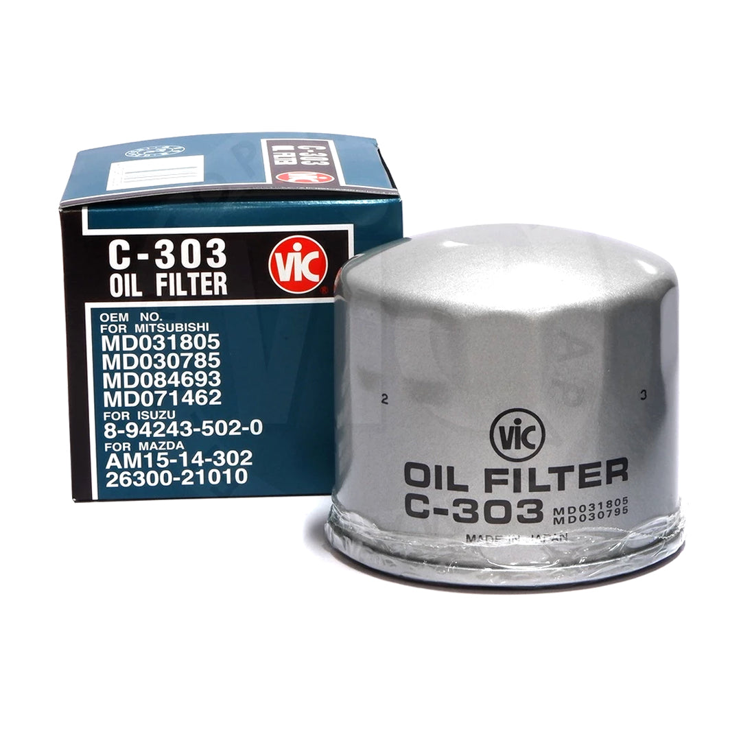 VIC Oil Filter C-303 for Mitsubishi Mirage, L-300 Gas, Montero/Pajero Gas, Hyundai Excel