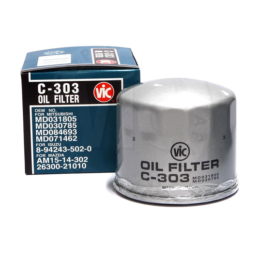 VIC Oil Filter C-303 for Mitsubishi Mirage, L-300 Gas, Montero/Pajero Gas, Hyundai Excel