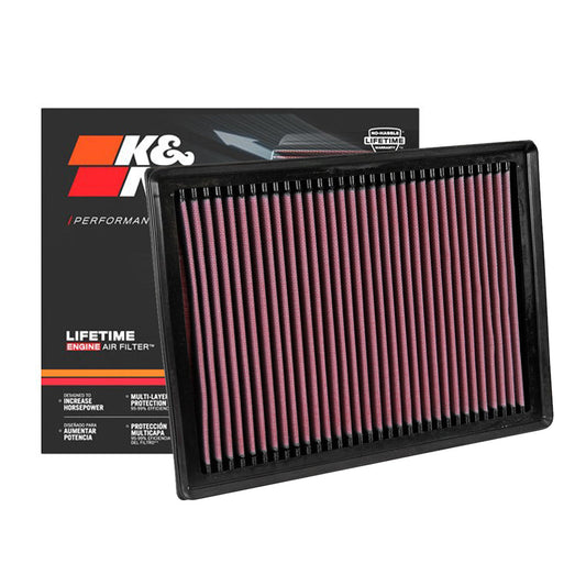 K&N Engine Air Filter Washable 33-3045 for Toyota Fortuner Hilux, Innova 2015-Up, Mitsubishi L200 Triton 4N16