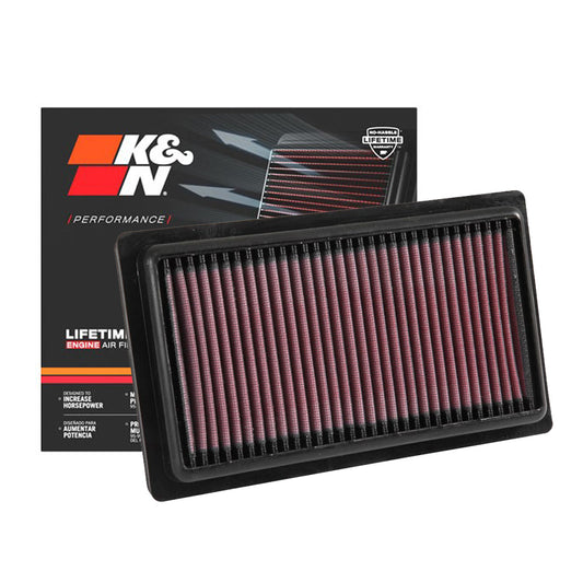 K&N Engine Air Filter Washable 33-3052 for Hyundai Accent Diesel 2018-Up, i20 2014-2022, Elite 2014-2019, Kia Sonet