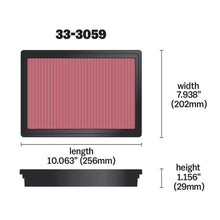 Load image into Gallery viewer, K&amp;N Engine Air Filter Washable 33-3059 for Nissan Navara NP300, 2015-Up, Pro4X, Terra 2018-Up, Mercedes-Benz X250d,  X220d  2017-2019
