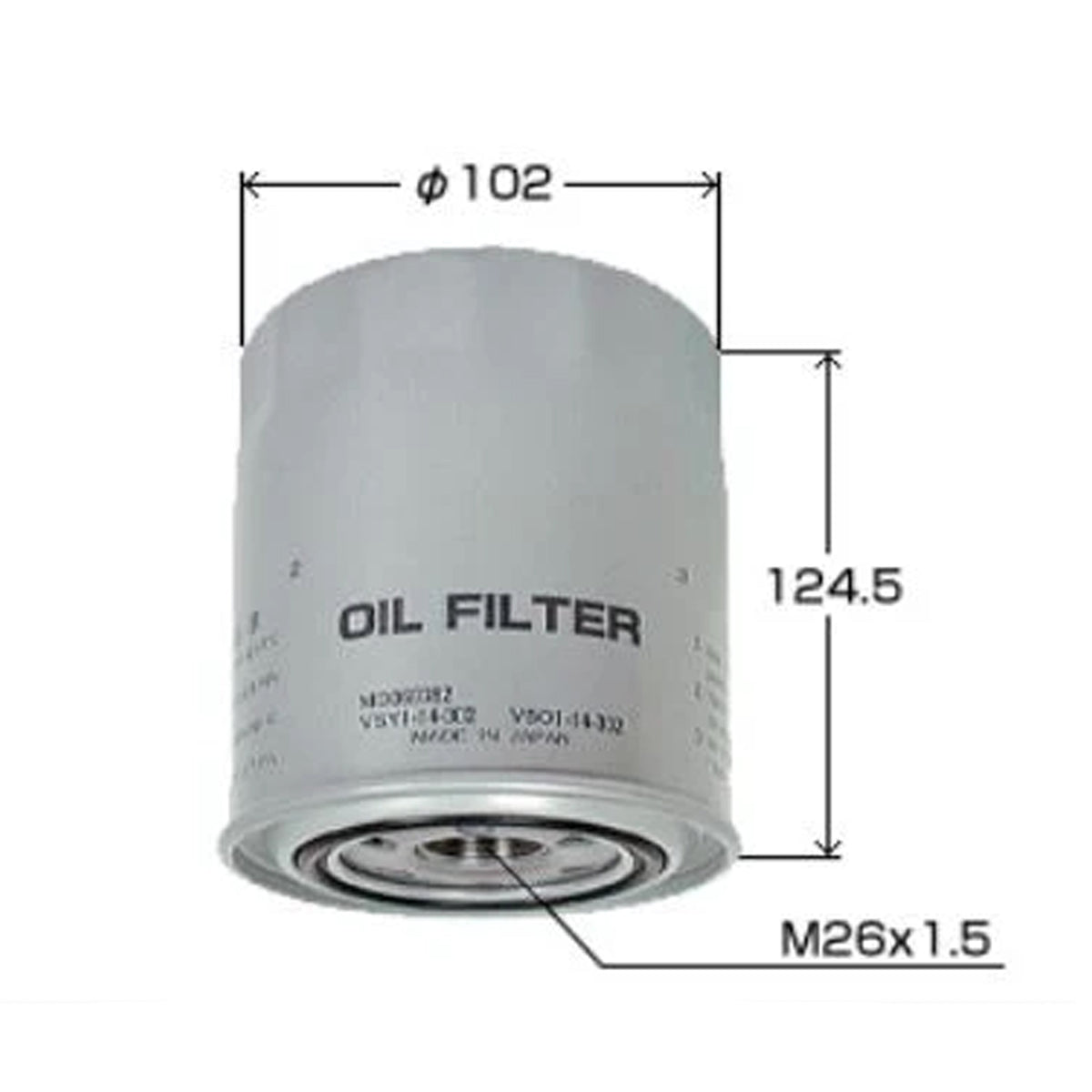 VIC Oil Filter C-306 for Mitsubishi, L200/300, Adventure, Strada, Hyundai Starex, Kia Besta