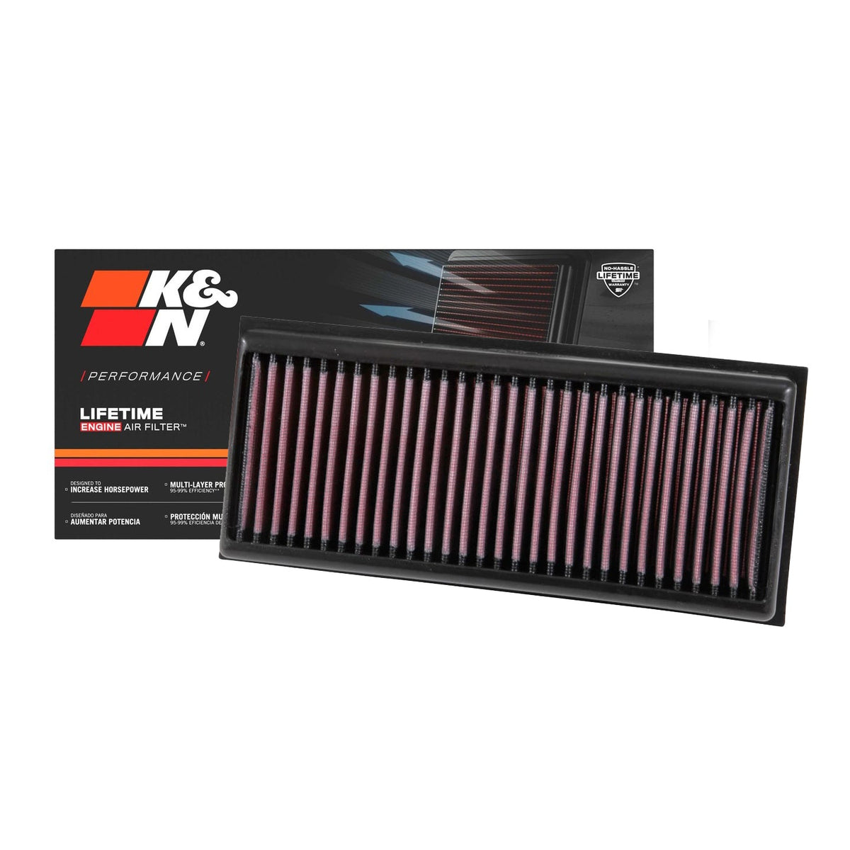 K&N Engine Air Filter Washable 33-3072 for Mercedes Benz GLC63 2017-2021, C63 2014-2020