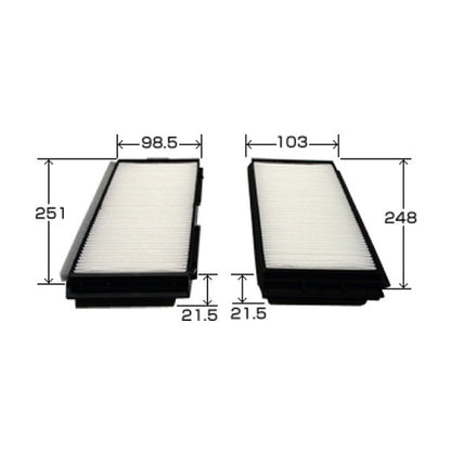 VIC Cabin Filter AC-406E 2pcs. per set for Mazda 3