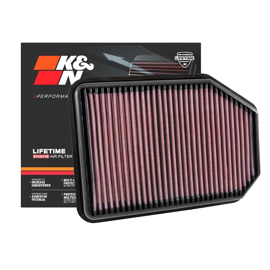 K&N Engine Air Filter Washable 33-5023 for Jeep Wrangler 2.8 Diesel 2007-2018, Rubicon Diesel