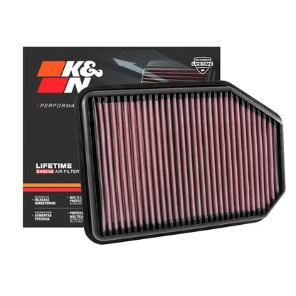 K&N Engine Air Filter Washable 33-5023 for Jeep Wrangler 2.8 Diesel 2007-2018, Rubicon Diesel