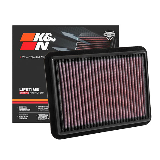 K&N Engine Air Filter Washable 33-5038 for Mazda 2, 2 2013-2020, Toyota Yaris 2017-2020