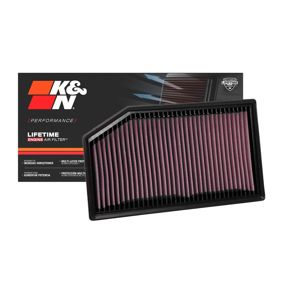 K&N Engine Air Filter Washable 33-5076 for Jeep Wrangler 2018-2021, Gladiator 2020-2021, Rubicon