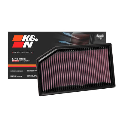 K&N Engine Air Filter Washable 33-5076 for Jeep Wrangler 2018-2021, Gladiator 2020-2021, Rubicon