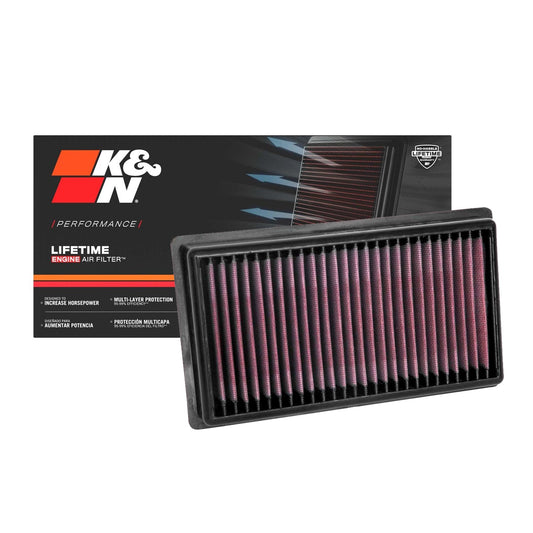 K&N Engine Air Filter Washable 33-5081 for Hyundai Accent Gas 2018-2022, Kia Rio Gas 2018-2023
