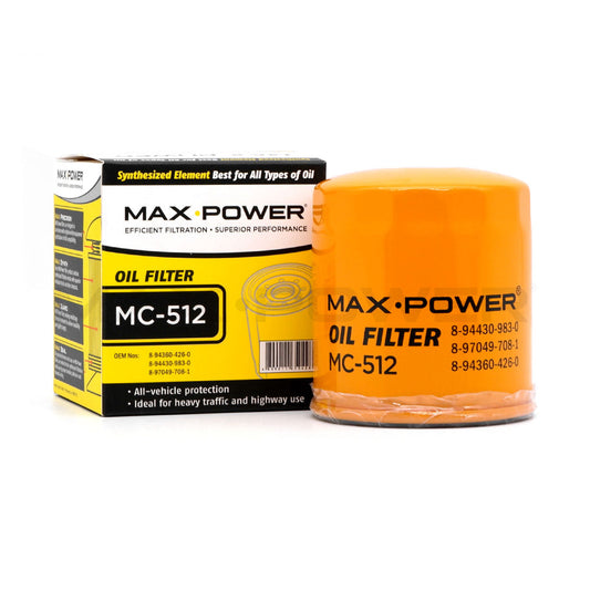 Max Power Oil Filter MC-512 for Isuzu Elf NHR 4JB1, Hilander, Fuego LS, Crosswind MT