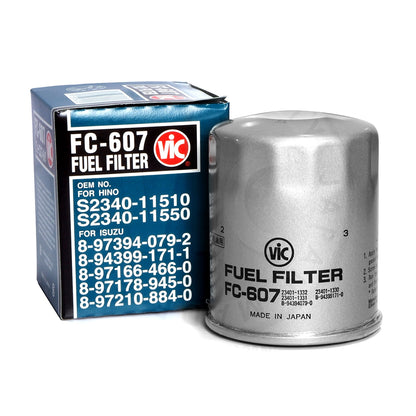 VIC Fuel Filter FC-607 for Isuzu Trooper 4JX1, 4HF1, 6HE1