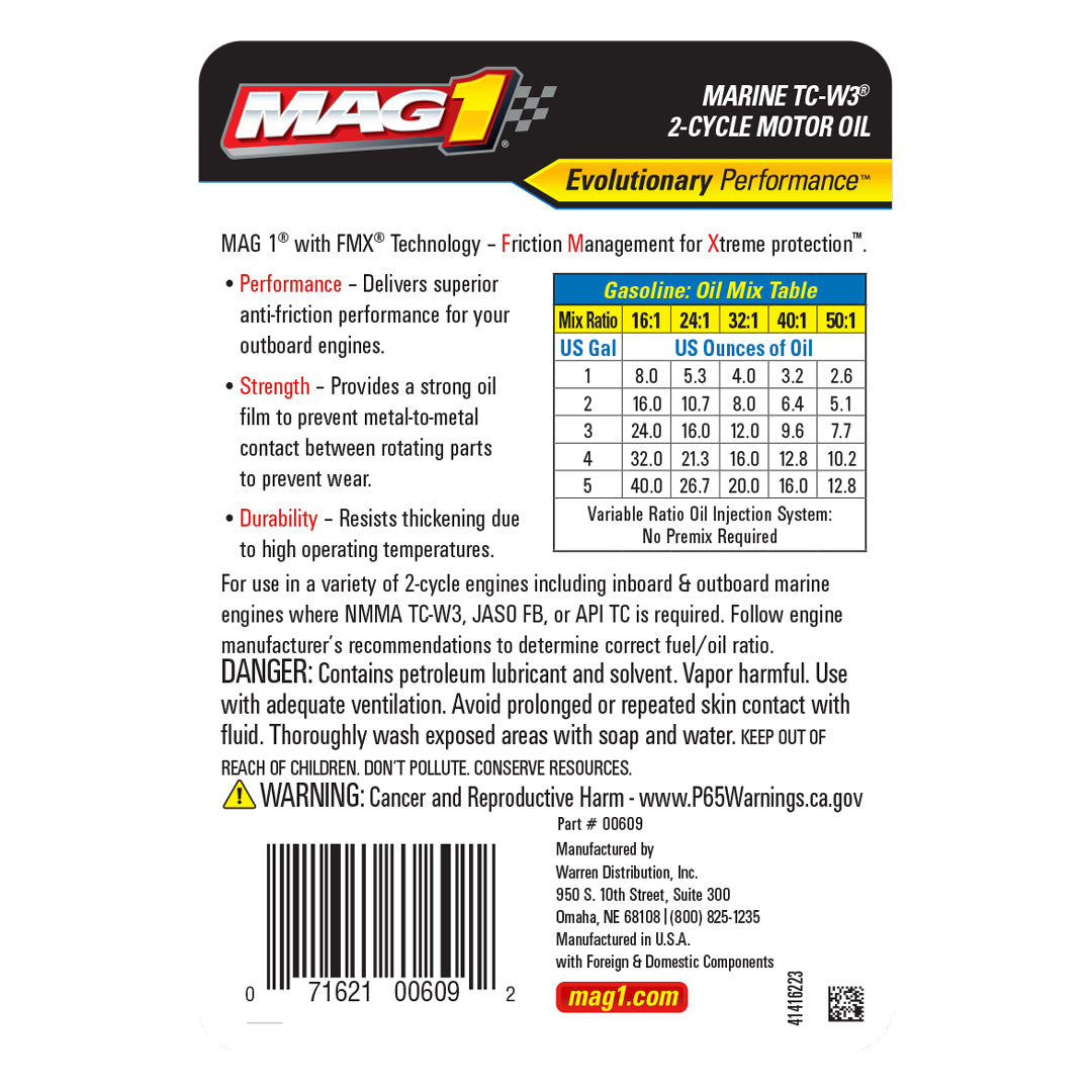 MAG1 2-Cycle Premium Oil TC-W3 & JASO FB 1qt.