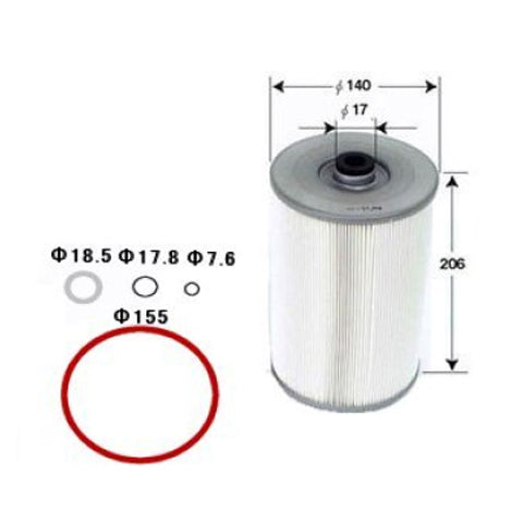 VIC Oil Filter Element Type O-625 for Hino Profia PR (F20C) 02-PROFIA PR
