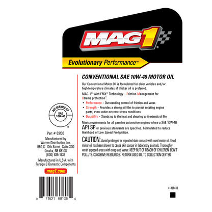 MAG1 10W40 API SP/SN/GF-5 Motor Oil 1gal/3.79L