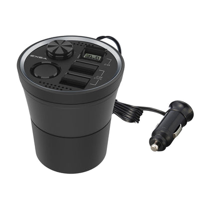 Exea Car Cup Charger with USB and Socket