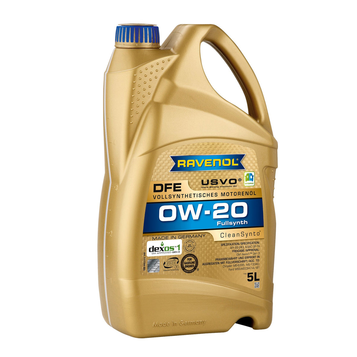Ravenol Fully Synthetic Clean Synto USVO DFE 0W20 5 Liters